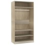 Armario de madera contrachapada roble sonoma 100x50x200 cm de vidaXL, Armarios roperos - Ref: Foro24-800228, Precio: 180,11 €...