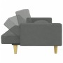 Sofá cama de 2 plazas con almohadas y taburete tela gris oscuro en Sofás | Comprar online en Foru.es