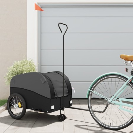 Remolque para bicicleta hierro negro 45 kg de , Remolques para bicicletas - Ref: Foro24-94150, Precio: 88,44 €, Descuento: %