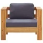 Silla de jardín con cojín madera maciza de acacia gris oscuro de vidaXL, Sofás modulares de exterior - Ref: Foro24-47275, Pre...