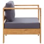 Silla de jardín con cojín madera maciza de acacia gris oscuro de vidaXL, Sofás modulares de exterior - Ref: Foro24-47275, Pre...
