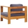 Silla de jardín con cojín madera maciza de acacia gris oscuro de vidaXL, Sofás modulares de exterior - Ref: Foro24-47275, Pre...