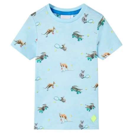 Camiseta infantil azul claro melange 92 de , Camisetas para niños - Ref: Foro24-11884, Precio: 8,64 €, Descuento: %
