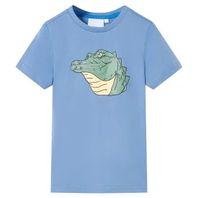 Camiseta infantil azul medio 128 de , Camisetas para niños - Ref: Foro24-12072, Precio: 8,19 €, Descuento: %
