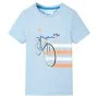 Camiseta infantil azul suave melange 104 de , Camisetas para niños - Ref: Foro24-12030, Precio: 8,45 €, Descuento: %