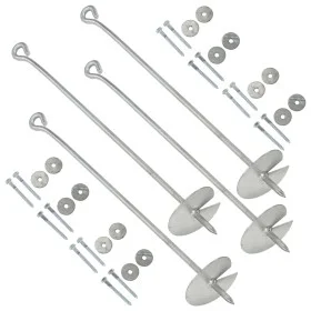 Ground anchors 4 pcs galvanized metal 10x60 cm by vidaXL, Spikes for anchoring in the ground - Ref: Foro24-145501, Price: 32,...