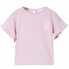Camiseta infantil con mangas de volantes lila 116 de , Camisetas para niños - Ref: Foro24-11536, Precio: 8,45 €, Descuento: %