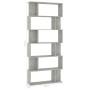 Estantería madera contrachapada gris hormigón 80x24x192cm de vidaXL, Librerías y estanterías - Ref: Foro24-800094, Precio: 72...