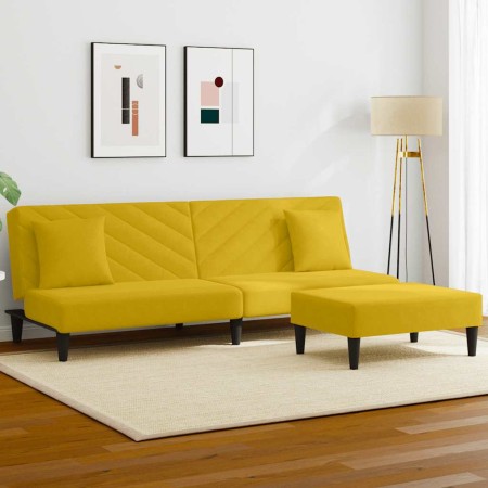 Juego de sofás con cojines 2 piezas terciopelo amarillo en Sofás | Comprar online en Foru.es