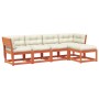Set de sofás jardín 5 pzas con cojines madera pino marrón cera de , Conjuntos de jardín - Ref: Foro24-3217007, Precio: 559,43...