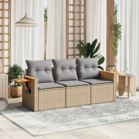 Juego de sofás de jardín con cojines beige 3 pzas ratán PE de , Conjuntos de jardín - Ref: Foro24-3259000, Precio: 233,87 €, ...