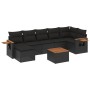 Set de sofás de jardín 8 piezas y cojines ratán sintético negro de , Conjuntos de jardín - Ref: Foro24-3259437, Precio: 530,0...