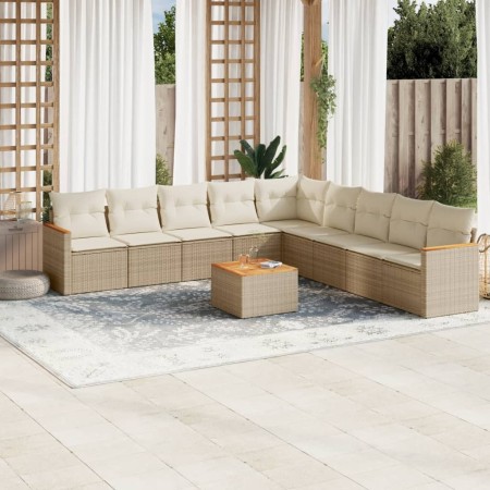 Juego de sofás jardín con cojines beige 10 pzas ratán sintético de , Conjuntos de jardín - Ref: Foro24-3258467, Precio: 638,1...