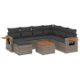 Set de sofás de jardín 8 pzas y cojines ratán sintético gris de , Conjuntos de jardín - Ref: Foro24-3259456, Precio: 503,13 €...