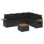 Set de comedor de jardín 7 pzas y cojines ratán sintético negro de , Conjuntos de jardín - Ref: Foro24-3259248, Precio: 497,7...