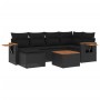 Set de comedor de jardín 7 pzas y cojines ratán sintético negro de , Conjuntos de jardín - Ref: Foro24-3259423, Precio: 488,0...