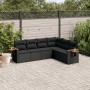 Set de sofás de jardín 6 piezas y cojines ratán sintético negro de , Conjuntos de jardín - Ref: Foro24-3259241, Precio: 452,2...