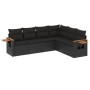 Set de sofás de jardín 6 piezas y cojines ratán sintético negro de , Conjuntos de jardín - Ref: Foro24-3259241, Precio: 452,2...