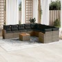 Set de sofás de jardín 11 pzas y cojines ratán sintético gris de , Conjuntos de jardín - Ref: Foro24-3258763, Precio: 620,43 ...