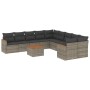 Set de sofás de jardín 11 pzas y cojines ratán sintético gris de , Conjuntos de jardín - Ref: Foro24-3258763, Precio: 620,43 ...