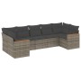 Set de sofás de jardín 7 piezas con cojines ratán PE gris de , Conjuntos de jardín - Ref: Foro24-3258672, Precio: 433,02 €, D...