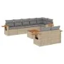 Set mit 9 Gartensofas mit beigen Kissen aus synthetischem Rattan von , Gartensets - Ref: Foro24-3259399, Preis: 614,75 €, Rab...