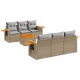 Set sofás de jardín 7 piezas y cojines ratán sintético beige de , Conjuntos de jardín - Ref: Foro24-3259035, Precio: 511,72 €...