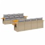 Set de sofás de jardín 9 pzas con cojines ratán sintético beige de , Conjuntos de jardín - Ref: Foro24-3259063, Precio: 598,2...