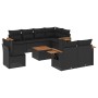 Set de sofás de jardín 8 piezas y cojines ratán sintético negro de , Conjuntos de jardín - Ref: Foro24-3259409, Precio: 684,7...