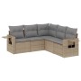 Juego de sofás jardín con cojines 5 pzas ratán sintético beige de , Conjuntos de jardín - Ref: Foro24-3252486, Precio: 380,12...