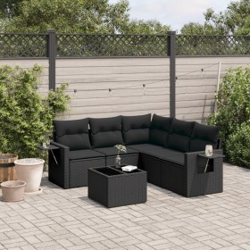 Set de sofás de jardín 6 piezas y cojines ratán sintético negro de , Conjuntos de jardín - Ref: Foro24-3252492, Precio: 419,8...