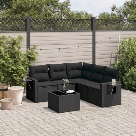 Set de sofás de jardín 6 piezas y cojines ratán sintético negro de , Conjuntos de jardín - Ref: Foro24-3252492, Precio: 419,8...