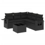 Set de sofás de jardín 6 piezas y cojines ratán sintético negro de , Conjuntos de jardín - Ref: Foro24-3252492, Precio: 419,8...