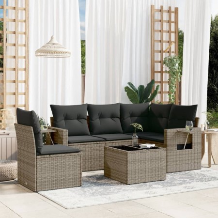 Set de muebles de jardín 6 pzas y cojines ratán sintético gris de , Conjuntos de jardín - Ref: Foro24-3252517, Precio: 392,86...