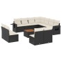 Set de sofás de jardín 12 piezas cojines ratán sintético negro de , Conjuntos de jardín - Ref: Foro24-3256952, Precio: 664,64...