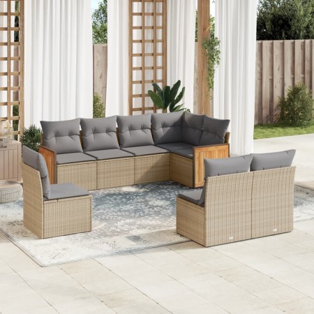 Juego de sofás de jardín con cojines beige 8 pzas ratán PE de , Conjuntos de jardín - Ref: Foro24-3260127, Precio: 506,49 €, ...