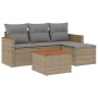 Juego de sofás jardín con cojines 5 pzas ratán sintético beige de , Conjuntos de jardín - Ref: Foro24-3258314, Precio: 311,93...