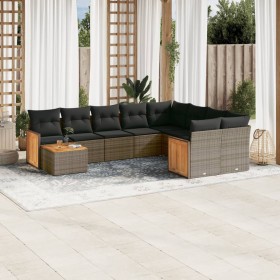 Set de sofás de jardín 10 pzas con cojines ratán sintético gris de , Conjuntos de jardín - Ref: Foro24-3260401, Precio: 608,4...