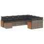 Set de sofás de jardín 10 pzas con cojines ratán sintético gris de , Conjuntos de jardín - Ref: Foro24-3260401, Precio: 608,4...