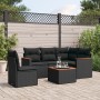 Set de sofás de jardín 6 piezas y cojines ratán sintético negro de , Conjuntos de jardín - Ref: Foro24-3258380, Precio: 412,0...