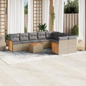 Juego de sofás jardín con cojines beige 10 pzas ratán sintético de , Conjuntos de jardín - Ref: Foro24-3260393, Precio: 645,2...
