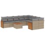 Juego de sofás jardín con cojines beige 10 pzas ratán sintético de , Conjuntos de jardín - Ref: Foro24-3260393, Precio: 644,3...