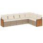 Set sofás de jardín 7 piezas y cojines ratán sintético beige de , Conjuntos de jardín - Ref: Foro24-3260112, Precio: 519,80 €...