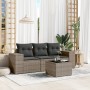 Set de sofás de jardín 4 pzas y cojines ratán sintético gris de , Conjuntos de jardín - Ref: Foro24-3254607, Precio: 271,86 €...