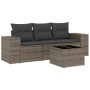 Set de sofás de jardín 4 pzas y cojines ratán sintético gris de , Conjuntos de jardín - Ref: Foro24-3254607, Precio: 271,86 €...