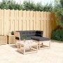 Set de sofás de jardín 3 pzas con cojines madera maciza de pino de , Conjuntos de jardín - Ref: Foro24-3216990, Precio: 290,6...