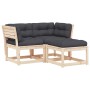 Set de sofás de jardín 3 pzas con cojines madera maciza de pino de , Conjuntos de jardín - Ref: Foro24-3216990, Precio: 290,6...