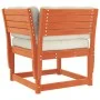 Set de sofás jardín 3 pzas con cojines madera pino marrón cera de , Conjuntos de jardín - Ref: Foro24-3216992, Precio: 340,28...