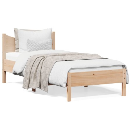 Estructura de cama madera maciza de pino 90x200 cm de , Camas y somieres - Ref: Foro24-844737, Precio: 108,40 €, Descuento: %