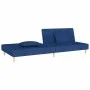 Sofá cama de 2 plazas con dos almohadas tela azul de , Sofás - Ref: Foro24-375893, Precio: 246,97 €, Descuento: %